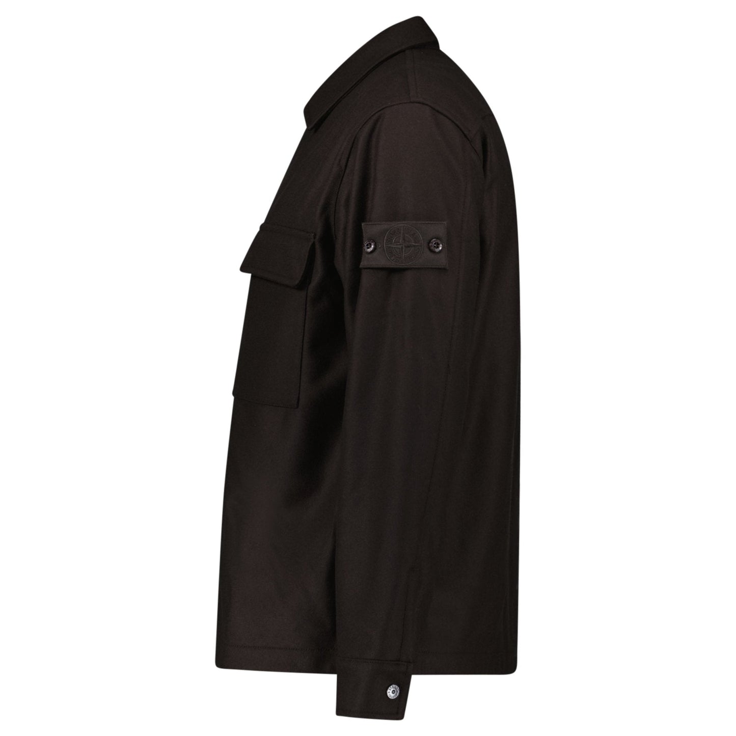 Stone Island Ghost Piece Virgin Wool-Blend Felt Overshirt in Dark Brown