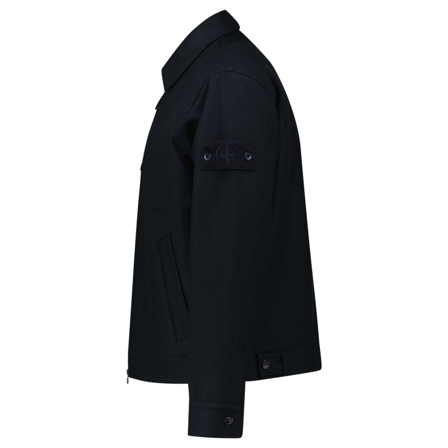 Stone Island Ghost Zip-Up Overshirt in Navy