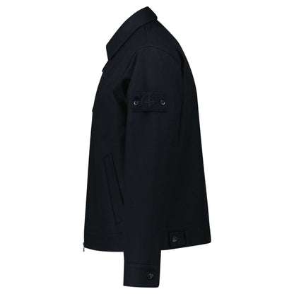Stone Island Ghost Zip-Up Overshirt in Navy