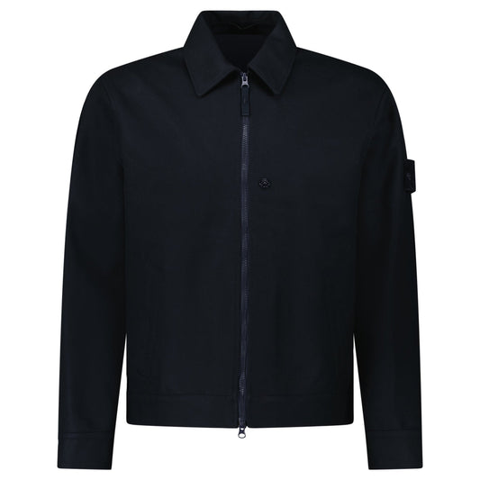 Stone Island Ghost Zip-Up Overshirt in Navy
