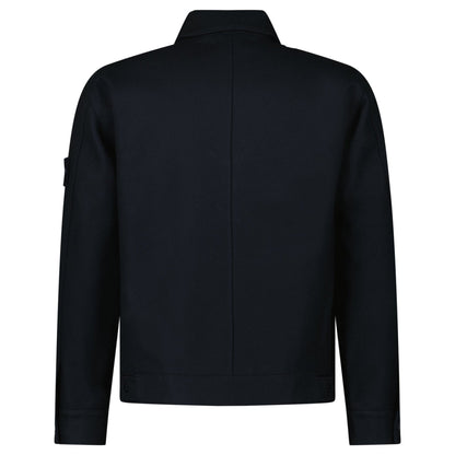 Stone Island Ghost Zip-Up Overshirt in Navy