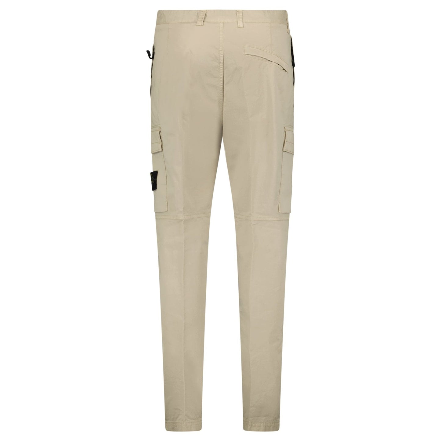 Stone Island Stretch Organic Broken Twill Cotton 'OLD' Effect Cargo Trousers in Beige