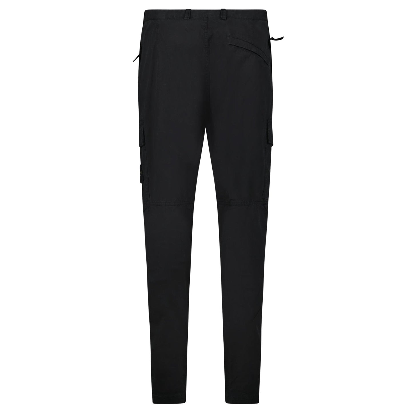 Stone Island Stretch Organic Broken Twill Cotton 'OLD' Effect Cargo Trousers in Black