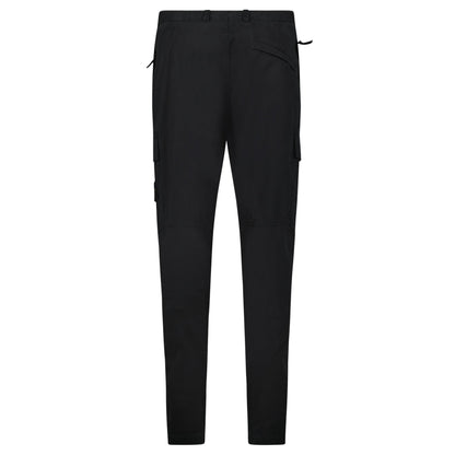 Stone Island Stretch Organic Broken Twill Cotton 'OLD' Effect Cargo Trousers in Black