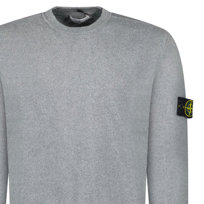 Stone Island Thick Knitted Compass-Badge Sweater in Grey