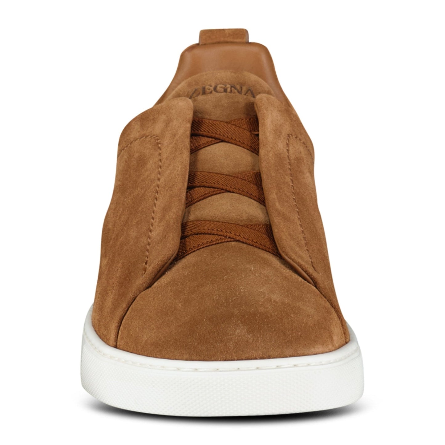 Zegna Triple Stitch Trainers Tobacco Brown Suede