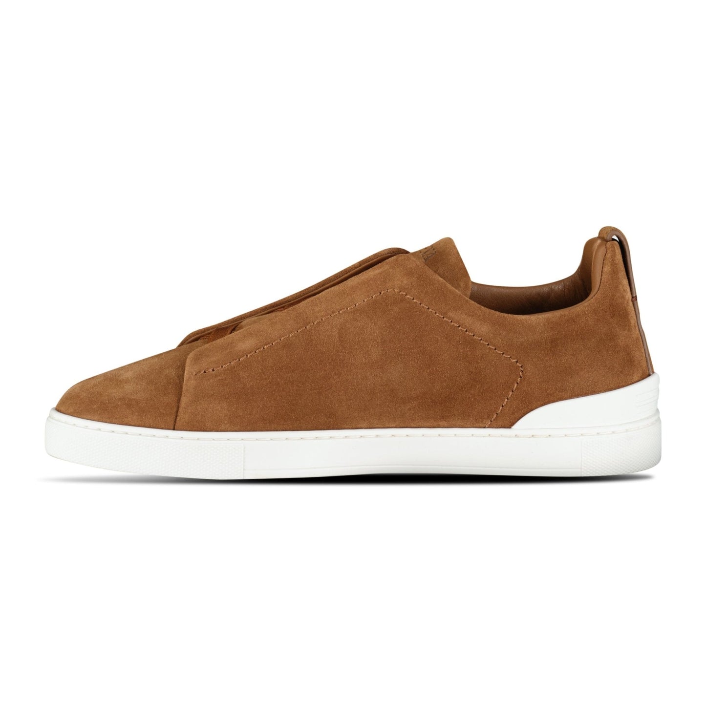Zegna Triple Stitch Trainers Tobacco Brown Suede